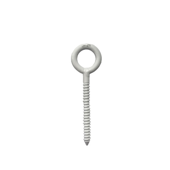 8x80 mm white A4 stainless steel eye screw 