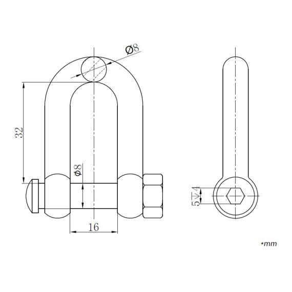 Shackle for cable