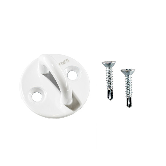 White A4 stainless steel saddle on plate with self-drilling screws