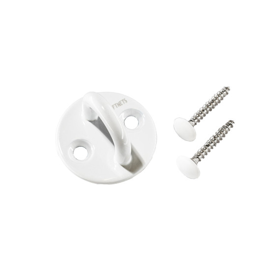 A4 white stainless steel eye plate with screws + white screw caps